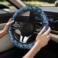 thumbnail image 2 of Uorisanigo Blue Camo Steering Wheel Cover Branch Car Steering Wheel Protector Warm Auto Wheel Cover Flannel Car Accessories for SUV Automotive Vehicle Car Decor Gift for Holiday, 2 of 8