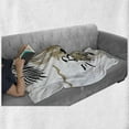 thumbnail image 6 of Beach Saying Soft Flannel Fleece Throw Blanket, Beach Party Text on Retro Microphone Under Sketched Palm Leaves, Cozy Plush for Indoor and Outdoor Use, 70" x 90", Camel Black White, by Ambesonne, 6 of 6