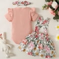 thumbnail image 3 of WOYY Infant Girls Romper Skirt Outfits Long Sleeve Bodysuit Flower Print Skirt Hairband, 3 of 8