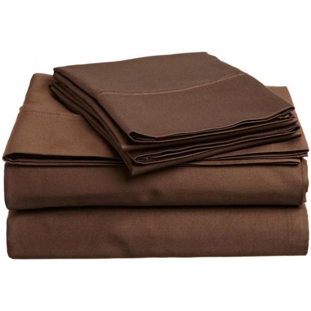 400 Fils de Coton Olympique Grand Drap Ensemble Moka Solide