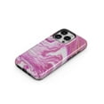 thumbnail image 3 of DesignSkinz Scratch-Resistant Hard Slim Case Compatible with iPhone 15 (Compatible with MagSafe) - Abstract Marbleized Pink and White Paint, 3 of 9