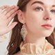 thumbnail image 5 of Pendientes Calados Hoja para Adolescentes Minimalistas Piercing Studs Trendy Earrings, 5 of 6