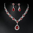 thumbnail image 2 of HELIAHO Shiny Jewelry Set 2pcs/set Waterdrop Shape Rhinestones Necklace CJ911-23054, 2 of 4