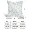 thumbnail image 5 of Vintage Floral Pillow Covers 16x16 Inch Set of 2 Baby Blue and Cream Floral Throw Pillow Covers Chinoiserie Flower Pillowcases Rustic Farmhouse Cushion Covers for Couch Home Decor, 5 of 6