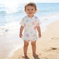 thumbnail image 2 of 12-18 M Girls Bathing Suit Summer Floral Print Zipper Rash Guard Swimsuit With Matching Cap Long Sleeve Beachwear For Baby Girls, 2 of 5