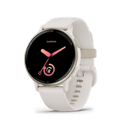 Garmin vvoactive 5 Fitness-Tracking Smartwatch with Aluminum Bezel and Silicone Band, Ivory