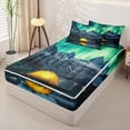 thumbnail image 2 of catabedysis Aurora Camping Zipper Full Size Comforter Sets with Fitted Sheet and 2 Pillowcases,Northern Lights Tent Print Zipper Bedding Set For Boys,Multicolor,Black Reversible,4-Piece, 2 of 7