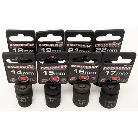 

Powerbuilt 8pc Impact Socket Set 1/2 DR 14mm-22mm Metric