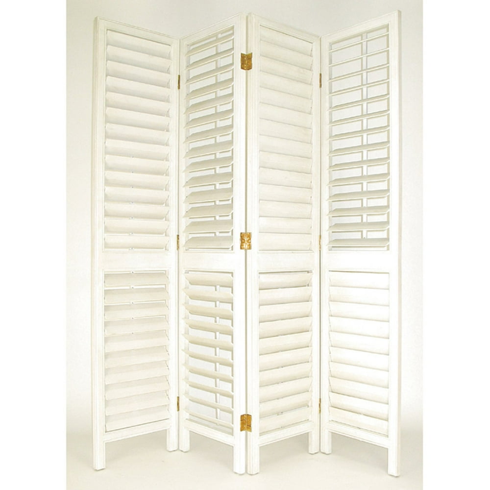 Riviera Adjustable Shutter Room Divider 84 Inch White