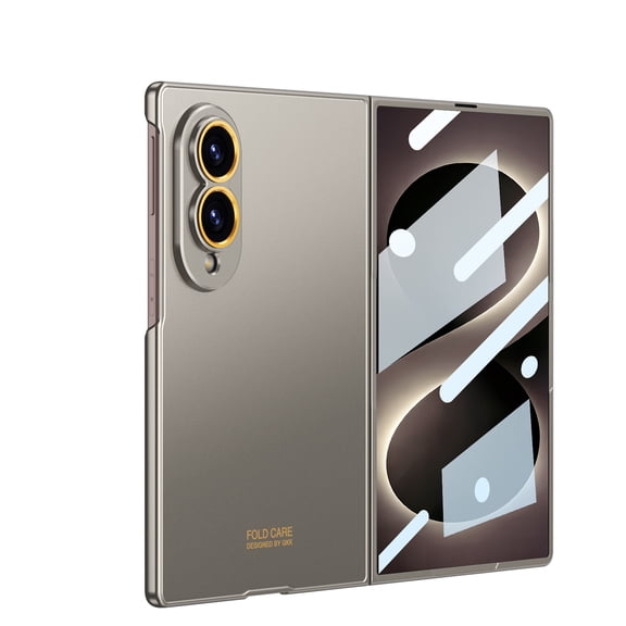 ELEHOLD Ultra Slim Rugged Case for Samsung Galaxy Z Fold8 with Tempered Glass , Rugged Lightweight Plastic Anti-Scratch Non-Slip Protection Cover,Titaniumgray