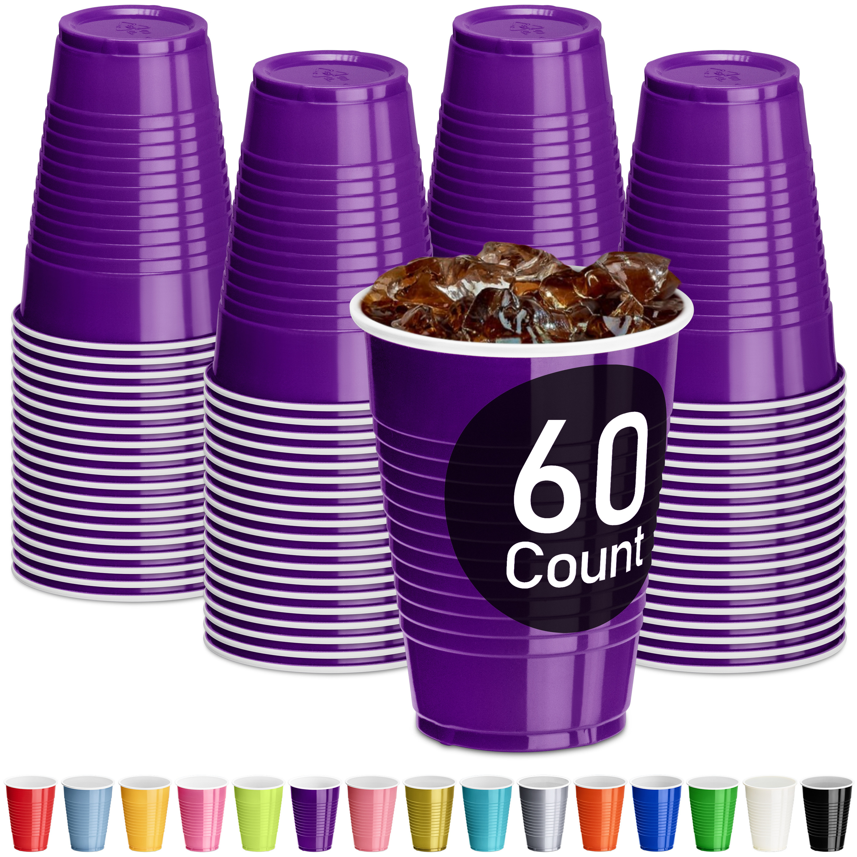 DecorRack Purple Disposable Cups, 60-Pack photo 5