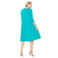 thumbnail image 3 of Women's Relexed Fit 3/4 Sleeve Round Neck A-Line Long Dress, 3 of 4