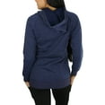 thumbnail image 4 of ToBeInStyle Women's Long Sleeve Kangaroo Pocket Pullover Hoodie - Heather Navy - Small, 4 of 5