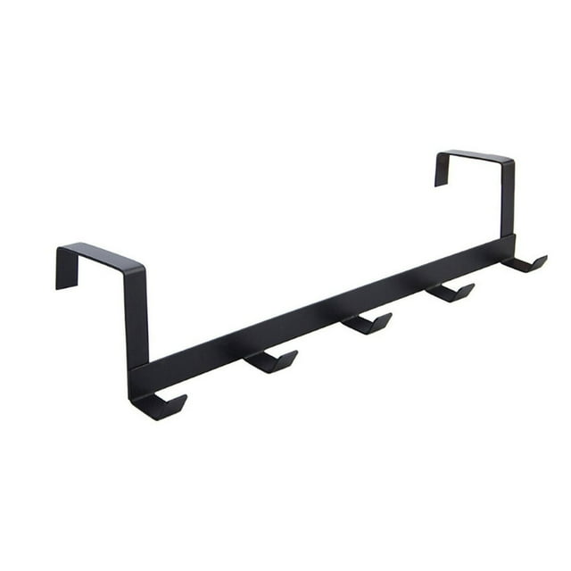Over The Door Towel Hanger Rack Home Kitchen Bedroom Bathroom Door-mounted Towel Hook Holder Black