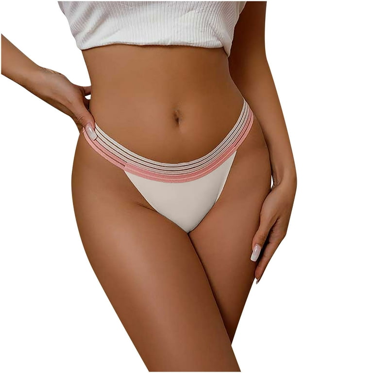 IROINNID Thong Underwear For Women High-Cut Comfortable Loose Underpants  Casual Contrast Color Invisible Panties 
