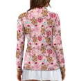 thumbnail image 2 of Yuyamidu Gingerbread Man Long Sleeve Golf Shirt for Women Cute Pink Tennis Tops Christmas Running Shirt with Collar Sports Athletic T-Shirt Plus Size S, 2 of 8
