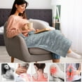 thumbnail image 4 of Extra Large Full Back Shoulders and Neck Heating Pad 40"x24", Fast Heating Wrap with Auto Shut off for Back, Neck and Shoulder, Abdomen, Electric Heating Pad for Muscle Relief, Easy to Clean(Gray), 4 of 9