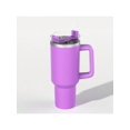thumbnail image 3 of 1pc 1200ml/40oz Cold Drink Cup With Handle And Straw, Stainless Steel Flat Bottom Cup With Handle And Leakproof Design, Outdoor Travel Cup With Carryi, 3 of 4