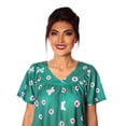 thumbnail image 5 of Women's Floral Printed Short-Sleeve Lounger Nightgown Sleepwear, 3X-Large Teal, 5 of 5