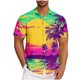 thumbnail image 2 of Blusa y camisa de manga corta con cuello vuelto para hombre, blusa informal de moda con cuello vuelto, blusa estampada de manga corta con botones, blusa de poliéster para hombre, 2 of 6