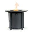 thumbnail image 4 of Mondawe 30" Propane Gas Fire Pit Table, 50000 BTU Round Steel Fire Pit (Wood Grain Ceramic Top) - Black, 4 of 7