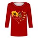thumbnail image 2 of Tops de Cuello Redondo para las Mujeres Moda Impresa 3/4 Mangas Blusa Casual Top, Estante de Imitación, 2 of 5