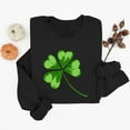 thumbnail image 5 of Xdegoge St Patricks Day Sweatshirts Women Long Sleeve Crewneck Pullover Elegant Four Leaf Clover Themed Print Sweatshirt for Themed Parties, 5 of 6