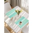 thumbnail image 5 of Teal Green Boho Placemats Set of 12, Vintage Ethnic Tribe Abstract Art Placemats for Dining Table, Place Mats for Kitchen Tabletop, Waterproof Wipeable Dining Table Mats Set, 5 of 9