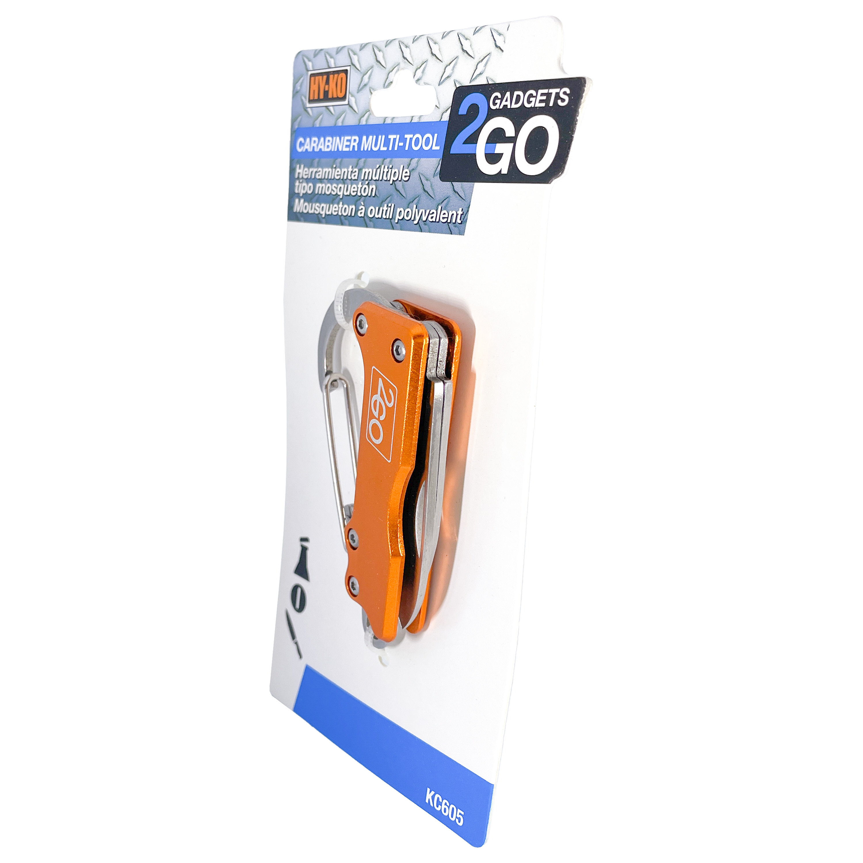 Hy-Ko Carabiner Multi-Tool Metal Key Chain with Stainless Steel