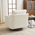 thumbnail image 4 of UBesGoo Modern Swivel Chair with High Resilience Cushion, Chenille Fabric Armchair Upholstered Accent Chair for Living Room Office, Off White, 4 of 7