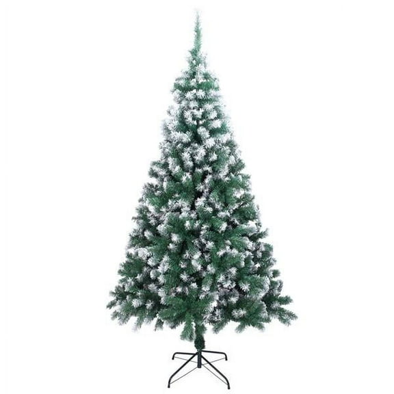 Christmas Gift! 7ft Premium Christmas Tree, Pine Hinged Artificial Holiday Tree w/ 870 Tips, Metal Base - Green
