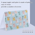 thumbnail image 3 of Yayeee Toggle Light Switch Wall Plate 2-Gang 4.56"x4.48" Decorative Outlet Cover, Cute Rabbits, 3 of 7