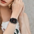 thumbnail image 4 of KOMI Bling Case Compatible For Apple Watch 38mm 40mm 42mm 44mm, Crystal Diamond Apple Watch Protector Case Slim PC Anti-Scratch Bumper Frame Protective Cover For iWatch Series SE/6/5/4/3/2/1 Black, 4 of 5