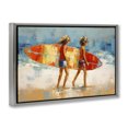 thumbnail image 3 of Stupell Industries Modern Kids Holding Surfboard Gray Floating Frame Canvas Art, 31 x 21, by Petals Prints Design, 3 of 9