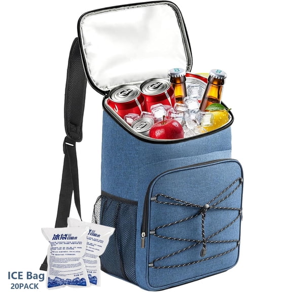Backpack Cooler Insulated. Lightweight Leak Proof Travel Cooler Bag with 20pack icebag. Soft Waterproof Cooler Backpack for Men Women, Camping Hiking Beach Travel Picnic