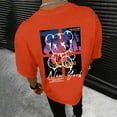 thumbnail image 4 of FINALGANG Mens Short Sleeve Crewneck TShirts With Fashion Casual Sunset Graphic Print Casual Loose Fit Streetwear Tees For Summer Daily Wear Orange XL, 4 of 7