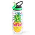 thumbnail image 1 of Homtune Linda Botella De Agua Con Pajita Para Niños De La Escuela, Niñas, Sin Bpa, Tritan, A Prueba De Fugas, Fácil De Limpiar Y Asa De Transporte, 23 Oz/680 Ml, Piña, 1 of 5