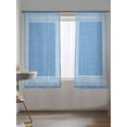 thumbnail image 5 of Sheer Curtains 63 Inch Length, Sky Blue Retro Greek Key Semi Sheer Curtains Light Filtering Window Treatment, Geometric Greece Ancient Farmhouse Privacy Voile Drapes for Living Room 52x63 Inch, 5 of 7