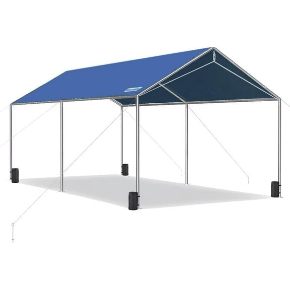 Quictent 10X20ft Upgraded Heavy Duty Carport Car Canopy Party Tent with Reinforced Steel Cables, Blue