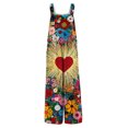 thumbnail image 5 of Fgvctg Womens Valentine's Day Jumpsuits Wide Leg Pant Festival Overalls Love Heart Graphic Sleeveless Date Night Spaghetti Straps Jumpsuit Romper Bib Overalls Loose Sprimg Pants With Pockets Pink L, 5 of 6