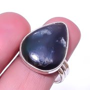 ZAM GEMS Nephrite Jade - Canada 925 Silver Plated Jewelry Ring s.8 R6078-15, Valentine's Day Gift, Birthday Gift, Beautiful Jewelry For Woman & Girls