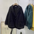 thumbnail image 1 of LOVZFMLL Vestes pour Femmes, Cardigan à Revers Uni, Veste de Complet, 1 of 7