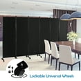 thumbnail image 4 of Costway 6-Panel Folding Room Divider 6FT Rolling Privacy Screen with Lockable Wheels Black, 4 of 10