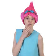 HPO Teens Magical Troll Princess Pink Updo Wig , Pink Cosplay Halloween Wig , Premium Breathable Capless Cap