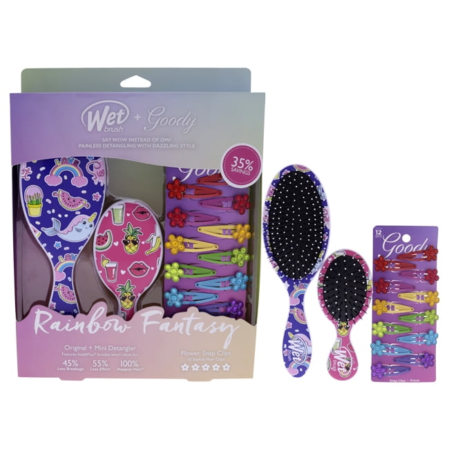 Rainbow Fantasy Goody Kit by Wet Brush for Unisex 3 Pc 1 Mini