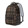 thumbnail image 2 of Brown and Red Checkered Pattern Backpack for School, Cute School Bag with Adjustable Shoulder Straps and Padded Back, 15.3"x11"x6.7", 2 of 5