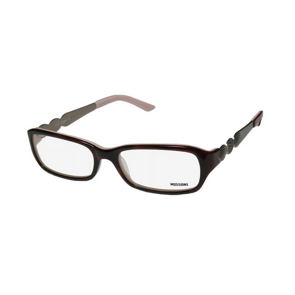 NEW MISSONI 11302 WOMENS/LADIES DESIGNER FULL-RIM TORTOISE / LIGHT BROWN SIGNATURE LOGO HIP ITALY MADE FRAME DEMO LENSES 53-17-130 EYEGLASSES/GLASSES