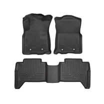 Husky Liners 93931 Weatherbeater Floor Mats Fit 2018-2023 Toyota Tacoma Double Cab Manual Transmission Front/2nd Row Liners 3pc Black