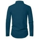 thumbnail image 5 of pstuiky mangas largas para hombre, Camisa informal de color liso con botones, manga larga, cuello vuelto, transpirable y elástica para hombre top de hombre s, 5 of 5