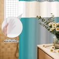 thumbnail image 3 of No Hook Shower Curtain, Teal Grey Ombre Shower Curtains for Bathroom with See Through Top Window, Gradient Contemporary Abstract Art Waterproof & Washable Bath Curtain Small Stall 36"x78", 3 of 9